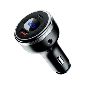 Chargeur rapide pour <span class=keywords><strong>voiture</strong></span> PD 3.0 43W 3 ports USB Affichage numérique Émetteur FM 12-24V Matériel ignifuge - Product Image 1