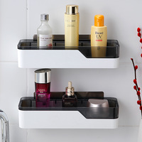 Étagère murale moderne minimaliste en plastique sans perçage pour rangement de salle de bain et de cuisine