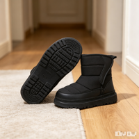 Bottes d'hiver confortables et isolées pour enfants, imperméables, à semelle profonde, avec fermeture auto-agrippante et doublure en fourrure, idéales pour l'école