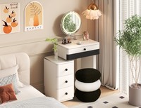 Meuble de salon minimaliste nordique, commode, coiffeuse, armoire de rangement, miroir lumineux réglable moderne en bois pour maquillage