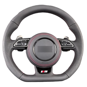 Volante Deportivo de Cuero de Alto Rendimiento Compatible con Audi A3 A4L A5 A6L A8 Q3 Q5 Q7 S5 TT, Componente de Mejora para la Cabina - Product Image 1