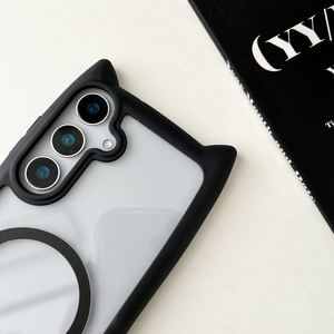 Étui de protection magnétique sans fil pour téléphone portable avec oreilles de chat 3D en dessin animé, résistant aux chocs, pour Samsung S23 24 25 PLUS - Product Image 6