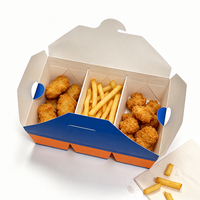 Boîte d'emballage en papier pour la restauration rapide en gros, boîte à emporter jetable pour nuggets de poulet, frites et hamburgers