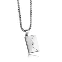 Collier avec lettres d'amour en acier inoxydable, vente en gros directe d'usine, enveloppe, médaillon, pendentif, collier d'enveloppe