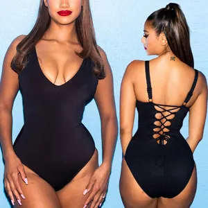 Benutzer definierte Designer Taille Abnehmen Schnüren Verstellbare Hohe Taille Halfter Badeanzüge Einteilige Badeanzug Bikinis Set Für Frauen