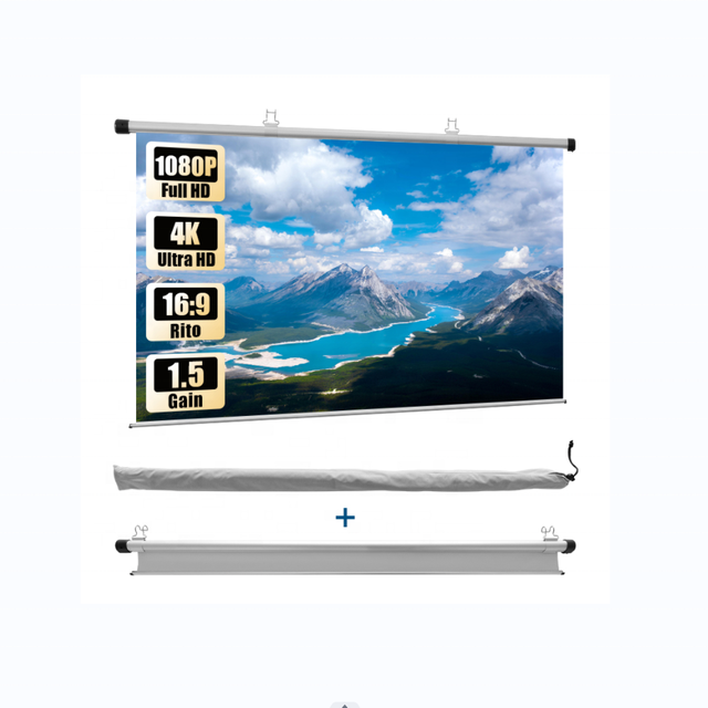Manual Pull Down Portable Wall Mounted Projector Screen 46 Inch 16:9 Matt White High Gain Outdoor Projection Screen