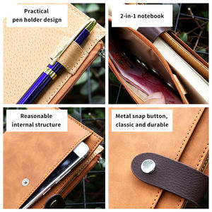 Cuaderno A6 Retro Creativo de Alta Calidad con Cubierta de PU y Hebilla <span class=keywords><strong>Minimalista</strong></span>, <span class=keywords><strong>Agenda</strong></span> para Oficina, Negocios y Escritura - Product Image 2