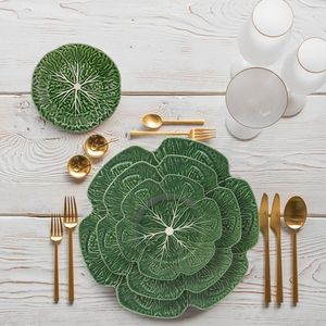 Assiettes en céramique en forme <span class=keywords><strong>de</strong></span> <span class=keywords><strong>feuille</strong></span> <span class=keywords><strong>de</strong></span> <span class=keywords><strong>chou</strong></span> - <span class=keywords><strong>Vaisselle</strong></span> alimentaire pour restaurants et traiteurs - Product Image 4