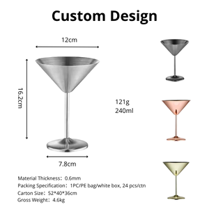 Offre Spéciale – Verre à Martini Premium en Acier Inoxydable 304, Coupe à Cocktail Métallique sans Pied avec Base Stable pour Restaurant - Product Image 2