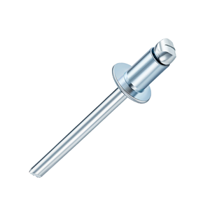 Rivets aveugles en aluminium à tête ronde, type ouvert, en acier au carbone de qualité 10 DIN7337, zingués, plage de préhension 1-30 mm - Product Image 1