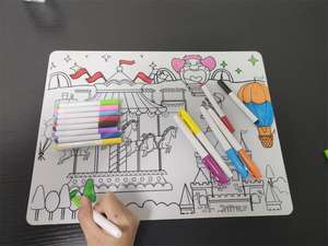 BPAフリー、カスタマイズ可能な子供用100%食品グレードシリコン製お絵かきマット、大特価販売中 - Product Image 3