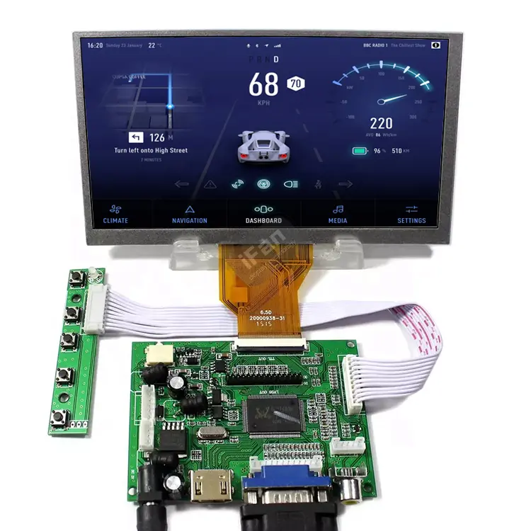 6.5 inch TFT LCD DIY Kit AT065TN14 / 800x480 WVGA Chimei Innolux 6.5" Automotive Display Kit