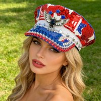 Casquette de Capitaine Personnalisée avec Drapeau Américain et Aigle pour le 4 Juillet, Idéale pour les Festivals, les Fêtes, la Plage et les Activités de Plein Air – Hommes et Femmes