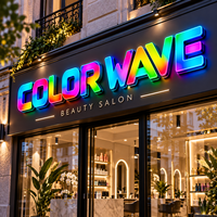 Lettres lumineuses LED multicolores RGB, lettres en acrylique 3D lumineuses pour salle de jeux, bar d'e-sport, café, décoration murale