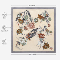 Foulards et châles ethniques de luxe pour femmes, carrés 90x90cm, en soie personnalisée, élégants, motif feuille haute couture 1006N
