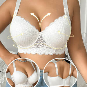 Soutiens-gorge en dentelle transparente de luxe à armatures pour femmes, lingerie fine à bonnets fins, grandes tailles, sous-vêtements sexy pour poitrines généreuses <span class=keywords><strong>85C</strong></span>-110F - Product Image 6