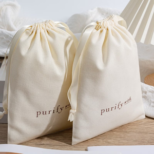 Custom <b>Small</b> Cotton Canvas Cosmetic Drawstring Bag Skin Care Products Cotton Pouch Dust Bags for Purses, Shoes & <b>Handbags</b> Purse - Product Image 4