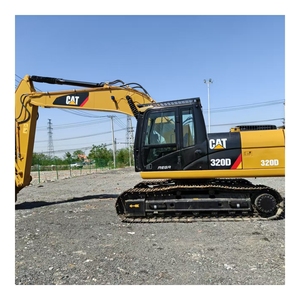 Excavadora de cadenas CAT 320D usada, equipo de construcción hidráulico, color amarillo y negro - Product Image 1
