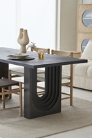 Mobilier rustique en bois minimaliste chêne béton table à manger en bois massif meubles de salle à manger ensemble de table 8 chaises table à manger