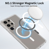 Funda Magnética de Calidad para Samsung S25 S26 Ultra con Cubierta Trasera Antiarañazos y Antiamarilleo, Transparente, para Teléfono Móvil con Bolsas de Aire Integradas