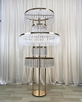 5 Tiers Haute Tendance Métal Pièce Maîtresse Stand Or Fleurs Stand Table De Mariage Pièce Maîtresse