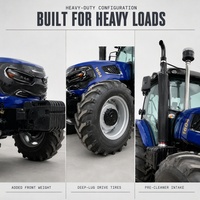 Tracteur agricole avec cabine climatisée et attelage trois points pour les projets de développement rural