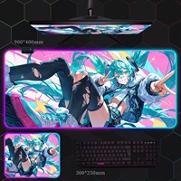 Tapis de souris de jeu carré en caoutchouc naturel imperméable avec repose-poignet, 900x400mm, épaisseur 3mm, LED RGB, pour usage au bureau - En stock