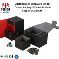 Boîte de rangement premium Torson 100+ en cuir PU et flanelle pour cartes de jeu TCG Yugioh, pour boîte de jeu en cuir PU MTH
