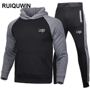 RUIQUWIN <strong>Custom</strong> Logo Men's Fashion Hoodie Set High Quality Warm Thick Hoodie Soft and Comfortable Sports <strong>Suit</strong> - Product Image 1