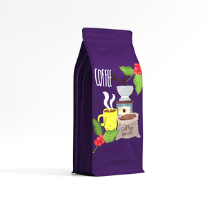 Kustom dicetak ritsleting persegi Ziplock Mylar kacang sisi Gusset kantong bawah datar dengan katup berdiri kemasan kantong kopi - Product Image 5