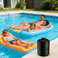 Pompe à air portable d'extérieur avec batterie rechargeable intégrée de 6000 mAh, adaptateur de valve double fonction gonflage/dégonflage, 0,65 PSI