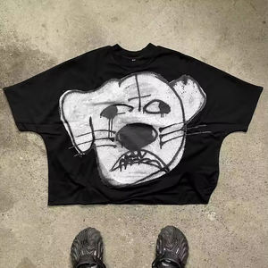 เสื้อยืดแฟชั่น Boxy รุ่นสั้นสำหรับผู้ชายเสื้อคอตตอน100% พิมพ์ลายกราฟิกเสื้อผ้าแนวสตรีทเสื้อ Y2K สุดหรูคุณภาพสูง - Product Image 2