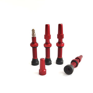 Válvula Presta de 48mm de alta calidad, accesorios sin cámara de bicicleta de aleación de aluminio rojo - Product Image 4