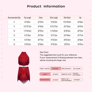 6-16 Kids Girls <b>Dance</b> Costume Designers Latin <b>Dance</b> Outfit Crop Top With Skirt For Performance Competition <b>Dance</b> Performances - Product Image 6