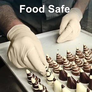 Sarung tangan lateks kerja rumah sakit, sarung tangan sekali pakai lateks gratis bubuk pemeriksaan medis pembersih Hotel - Product Image 4