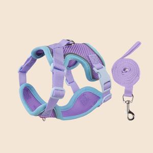 สายจูงแบบเสื้อกั๊กสำหรับแมวและสุนัขพันธุ์เล็ก ทำจากโพลีเอสเตอร์ สะท้อนแสง ระบายอากาศ ป้องกันการหลุดร่วง - Product Image 6