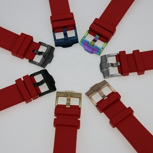 Bracelet de montre en caoutchouc vulcanisé de haute qualité, couleur rouge, trous de 1,8 mm et 2,5 mm, 22 mm, modèle SKX007 - Product Image 1