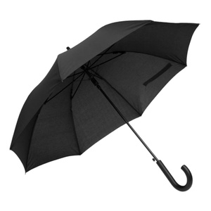 Parapluie long droit à poignée incurvée de 23 pouces avec logo personnalisé, en taffetas 8K 190T, ouverture semi-automatique classique à 8 baleines, cadeaux d'affaires - Product Image 1