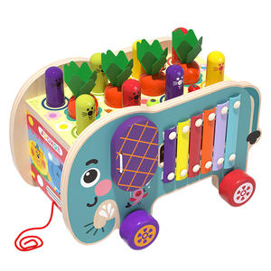 Coffre-fort en bois multifonctionnel en forme d'éléphant, amusant et engageant, idéal pour les jeux de tirage/<span class=keywords><strong>xylophone</strong></span> des enfants, jeux familiaux et préscolaires - Product Image 1