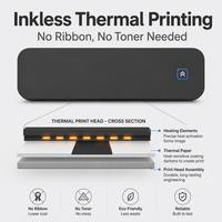 Imprimante d'étiquettes thermique sans fil BT double résolution D80 203/304dpi, batterie 2600mAh, USB sans fil pour PC, compatible rouleaux de 216mm, pliables et pour tatouages
