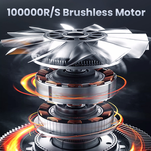 Ventilateur portable sans pales 6000 mAh rechargeable, cinq vitesses, haute vitesse, en plastique écologique, avec lumière USB, pour voiture et extérieur - Product Image 5