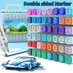 Pennarelli a Doppia Punta a Base Acrilica in 120 Colori |   Logo Personalizzato Non Tossico e Permanente per Studenti, Artisti e Progetti Fai-da-Te - Product Image 4