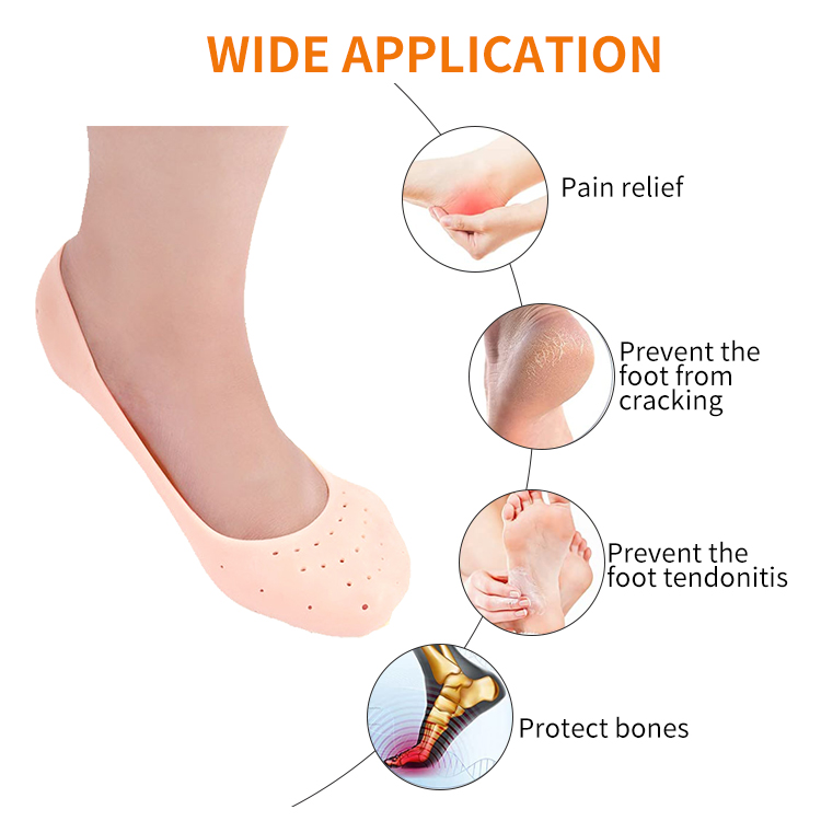 Anti Crack Full Length Silicone Foot Protector Moisturizing Socks for Foot-Care and Heel Cracks