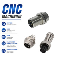 Connecteur circulaire en laiton usiné CNC étanche IP67, prise de panneau à verrouillage fileté, pièces de précision OEM ODM