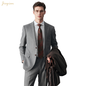 Abito da Uomo di Lusso su Misura |   Smoking da Sposo in Misto Lana Premium a 2 Pezzi |   Abbigliamento Professionale su Misura per il Business - Product Image 2