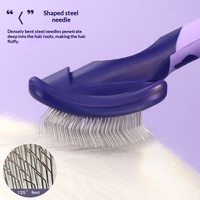Ensemble peigne et brosse courbés en plastique Hartley pour toilettage de chiens et chats, style Bichon Frise Teddy