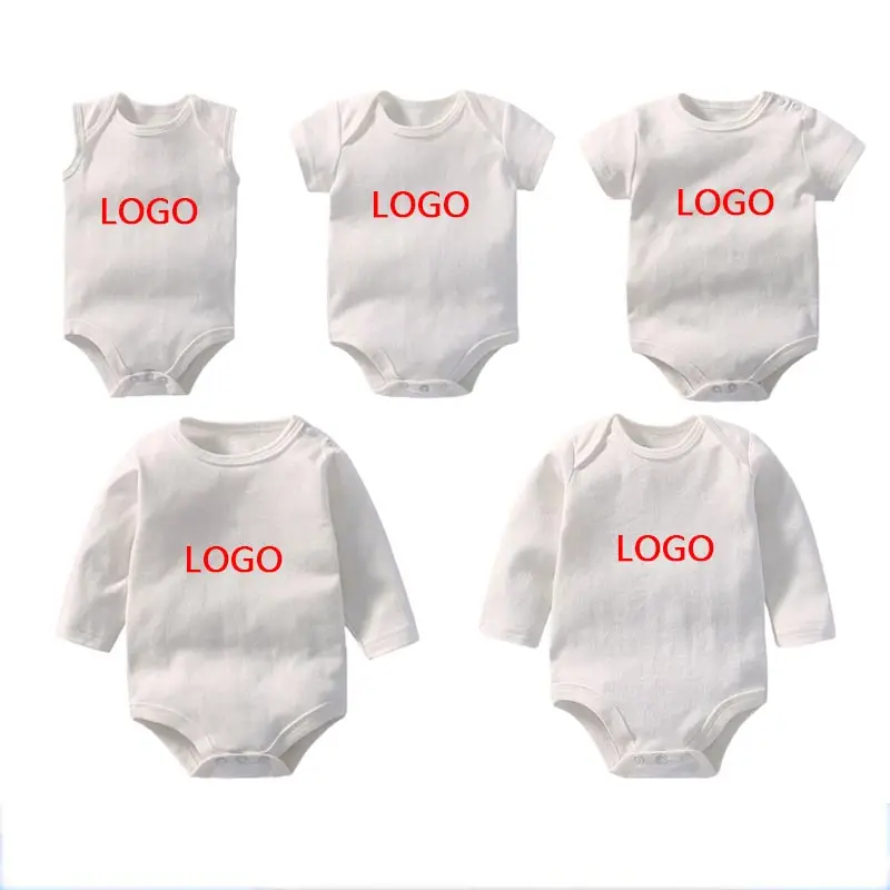 Bulk White Plain Baby Jumpsuit Girls Boys Heat Printing Baby Crawling Clothes Sublimation Baby Onesie