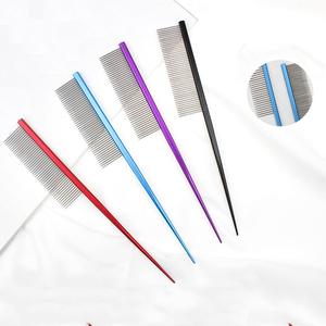 Sisir anjing besi tahan karat profesional sikat kecantikan rambut multiwarna penghapus kutu Yorkshire perlengkapan perawatan kucing peliharaan berbulu panjang - Product Image 1