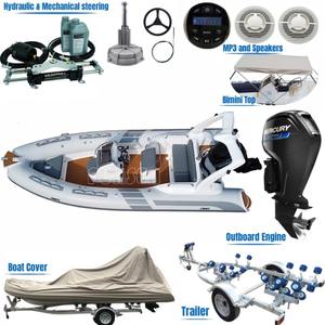 Fibra de Vidrio deportiva de lujo de 19 pies y 5,<span class=keywords><strong>8</strong></span> M, 580 V de profundidad, casco inferior rígido inflable de PVC o Hypalon, tubo de aire para pesca - Product Image 3