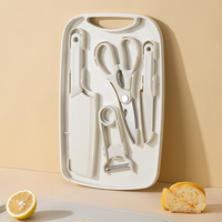 Nouvel ensemble de couteaux de cuisine multifonctionnels et durables en acier inoxydable 5 pièces 2026, poignées ambidextres, compatibles lave-vaisselle, personnalisables